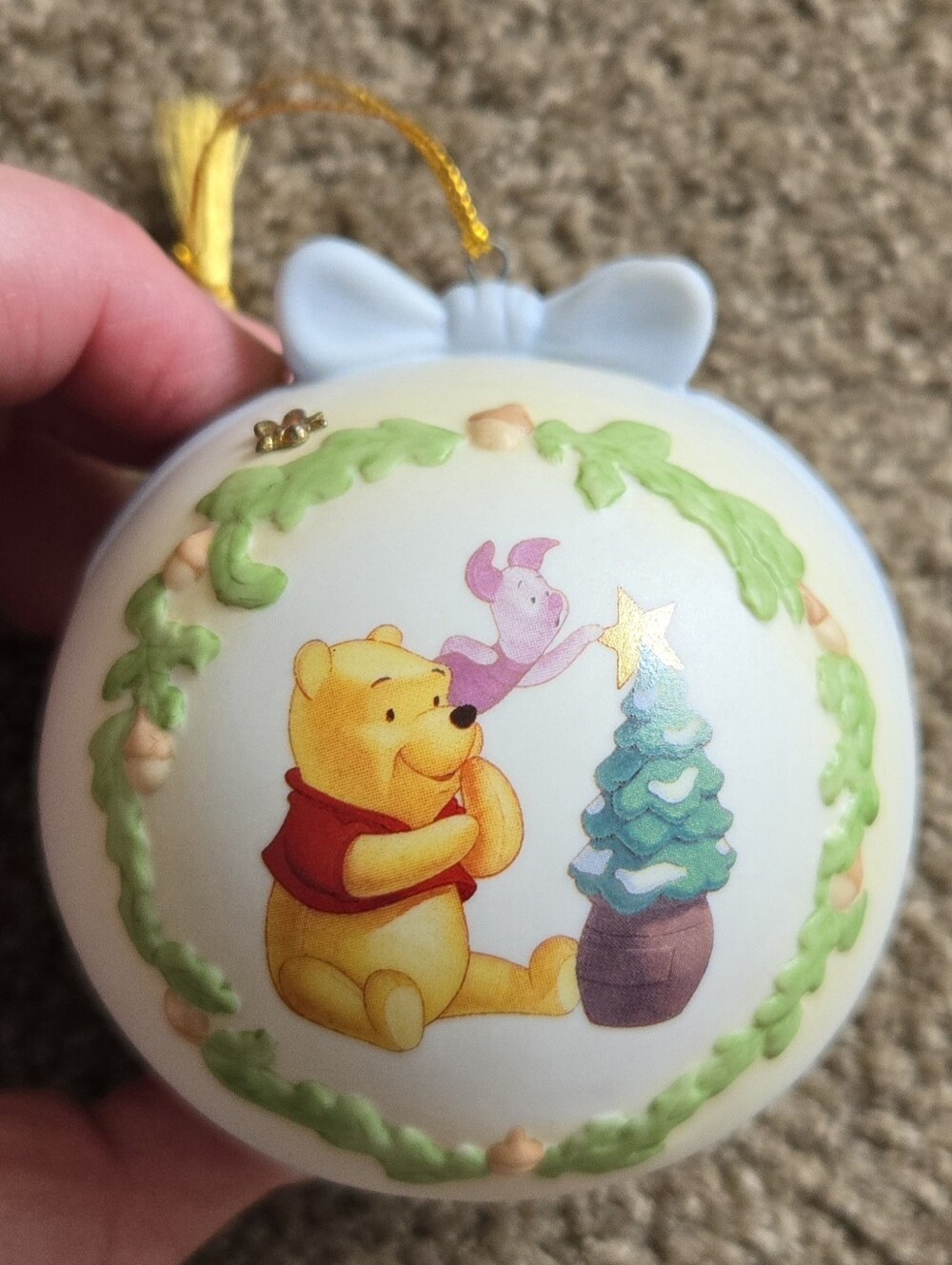 Vintage Disney Winnie the Pooh & Piglet Christmas Ornament